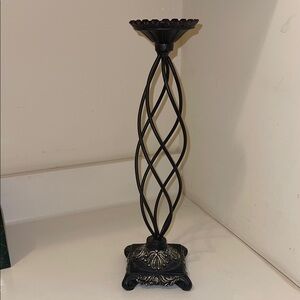 ELEMENTS Elegant Black wrought iron tall Candle Holder